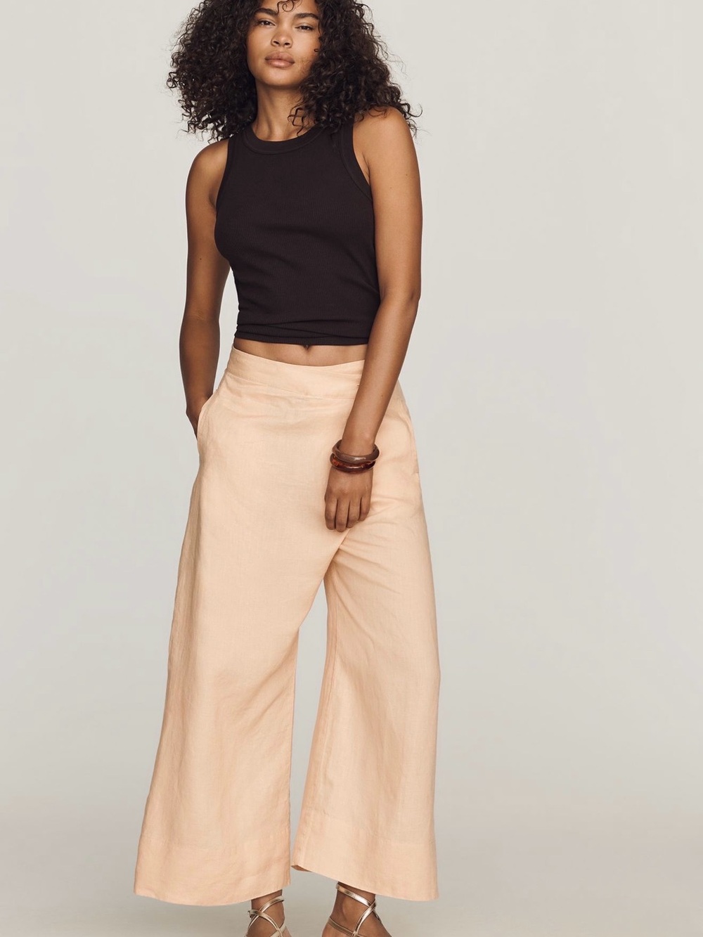 NWT By Anthropologie 100% linen crossover pants- Women